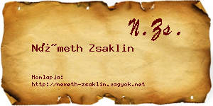 Németh Zsaklin névjegykártya