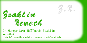 zsaklin nemeth business card